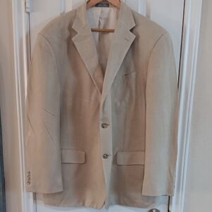 Oscar de la Renta Micro Houndstooh Silk Beige Blazer